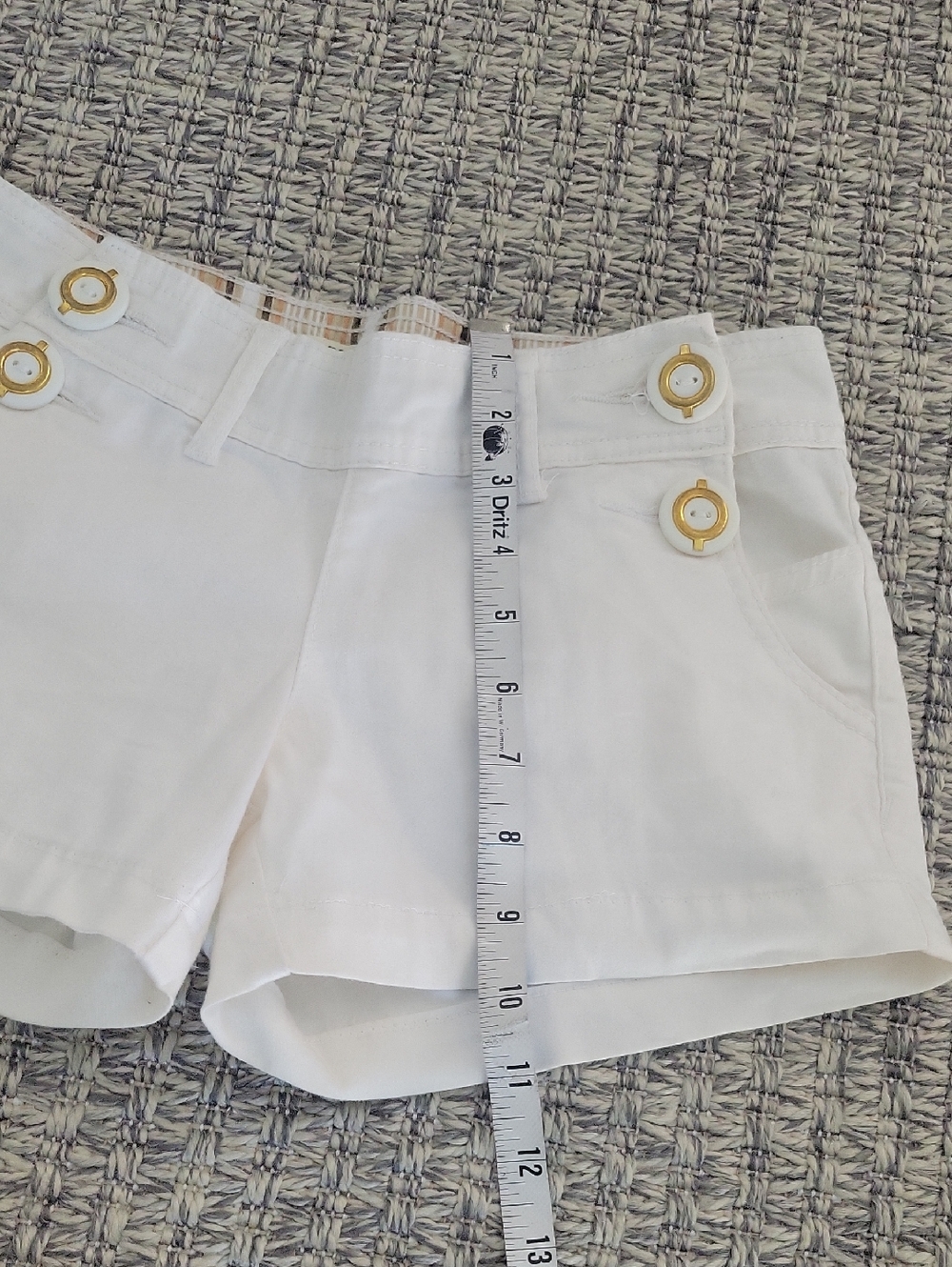 Zanadi White  Sailor Short with Gold Buttons Size 0 - Picture 9 of 10